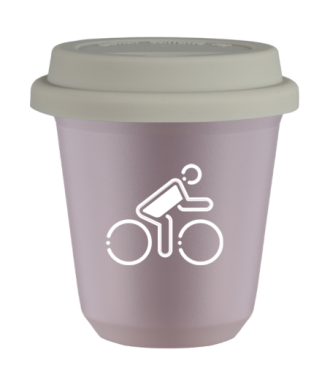 Tasse 240 ml LAVANDE "Cycliste aux couleurs polonaises (blanc)", avec couvercle blanc Tasse 240 ml LAVANDE "Cycliste aux couleurs polonaises (blanc)", avec couvercle blanc