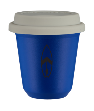 Tasse 80 ml BLEU "Planche (noir)", avec couvercle blanc Tasse 80 ml BLEU "Planche (noir)", avec couvercle blanc