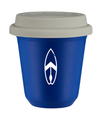 Tasse 80 ml BLEU "Planche (blanc)", avec couvercle blanc Tasse 80 ml BLEU "Planche (blanc)", avec couvercle blanc