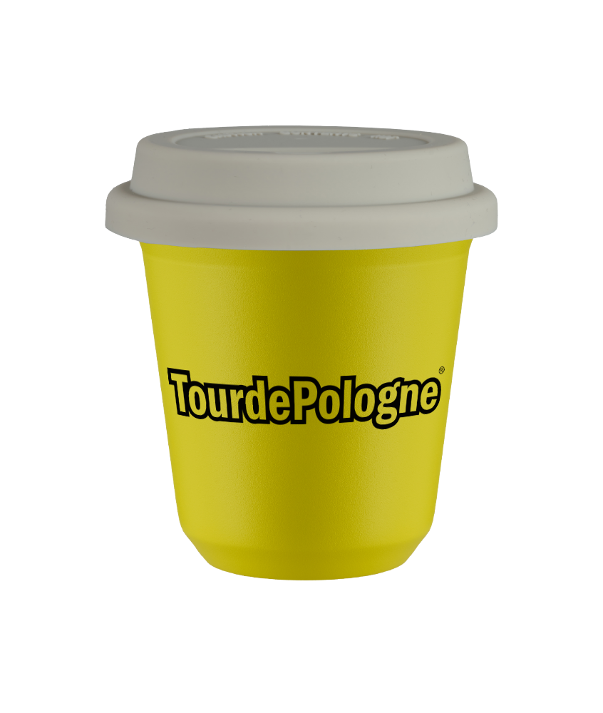 Tasse 150 ml TourDePologne , avec couvercle blanc