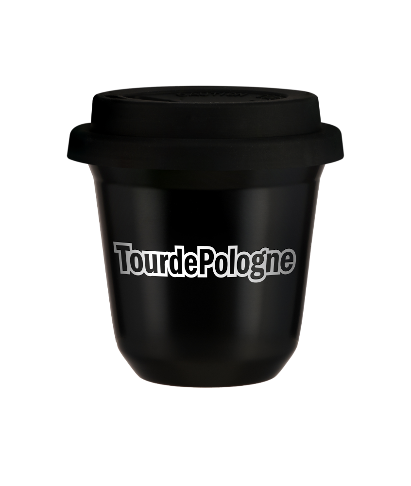 Tasse 240 ml TourDePologne , avec couvercle noir Tasse 240 ml TourDePologne , avec couvercle noir