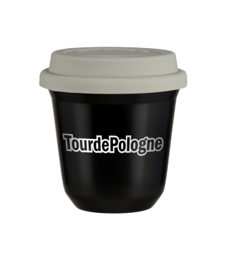 Tasse 240 ml TourDePologne , avec couvercle blanc Tasse 240 ml TourDePologne , avec couvercle blanc