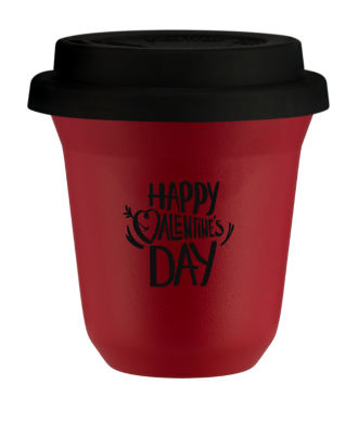 Tasse 80 ml ROUGE, avec couvercle noir Tasse 80 ml ROUGE, avec couvercle noir