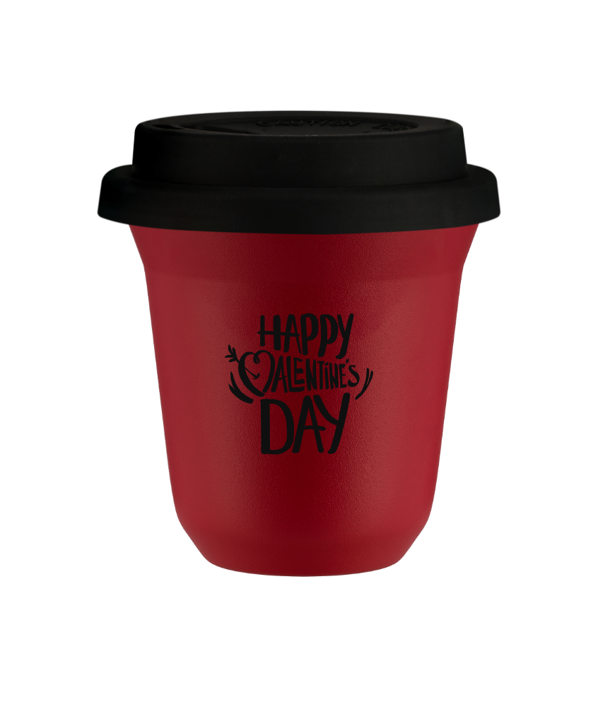 Tasse 150 ml ROUGE, avec couvercle noir Tasse 150 ml ROUGE, avec couvercle noir