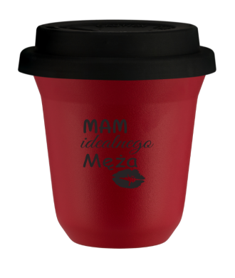 Tasse 240 ml ROUGE, avec couvercle noir Tasse 240 ml ROUGE, avec couvercle noir