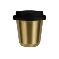 Kubek 350 ml ZŁOTY, z czarną pokrywką