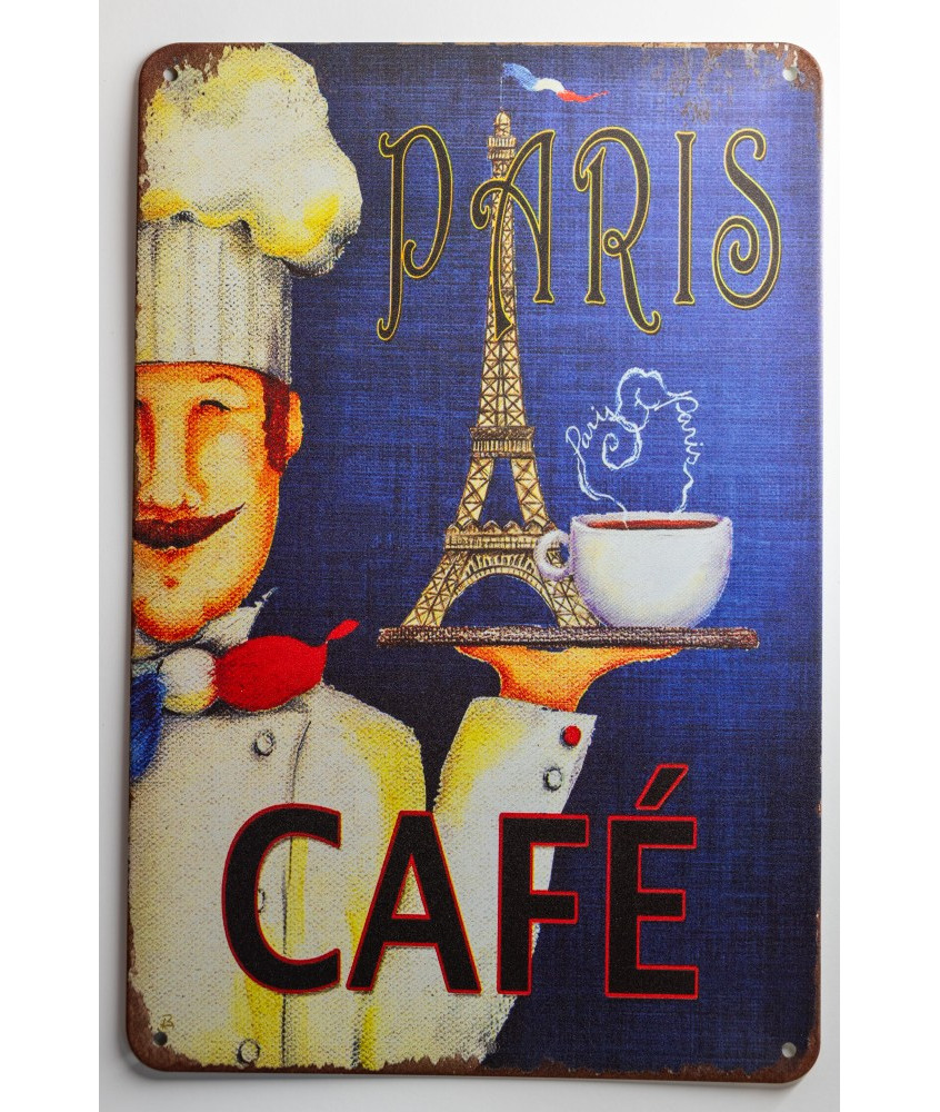 Plaque métallique ""Paris Barista""