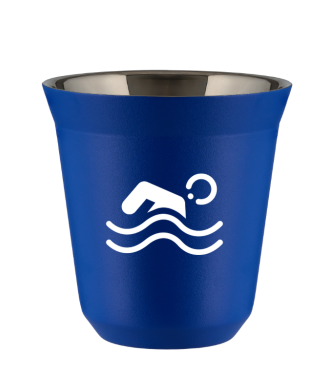 Tasse 80 ml BLEU "Natation (blanc)" Tasse 80 ml BLEU "Natation (blanc)"