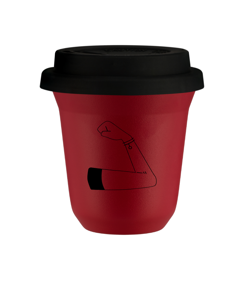Tasse 80 ml ROUGE, avec couvercle noir Tasse 80 ml ROUGE, avec couvercle noir