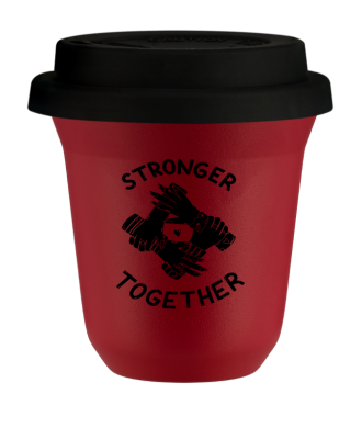 Tasse 240 ml ROUGE, avec couvercle noir Tasse 240 ml ROUGE, avec couvercle noir