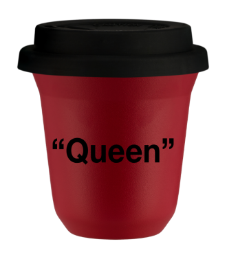 Tasse 80 ml ROUGE, avec couvercle noir Tasse 80 ml ROUGE, avec couvercle noir