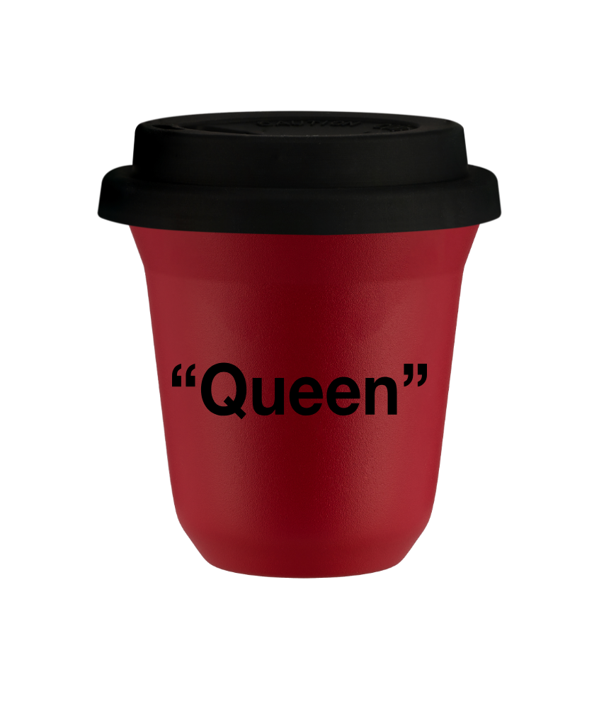 Tasse 80 ml ROUGE, avec couvercle noir Tasse 80 ml ROUGE, avec couvercle noir