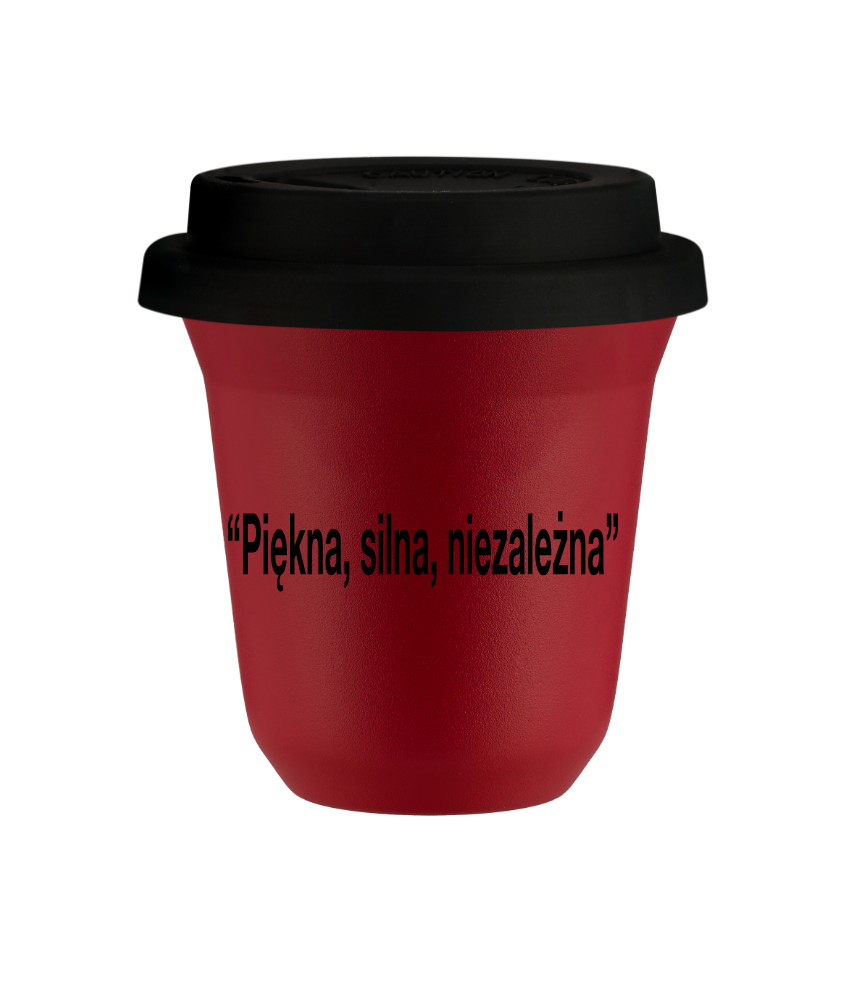 Tasse 240 ml ROUGE, avec couvercle noir Tasse 240 ml ROUGE, avec couvercle noir