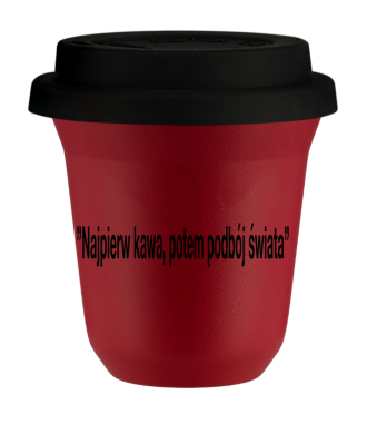 Tasse 240 ml ROUGE, avec couvercle noir Tasse 240 ml ROUGE, avec couvercle noir