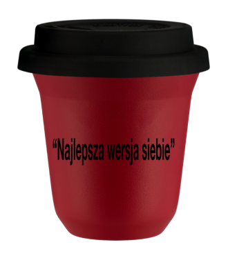 Tasse 80 ml ROUGE, avec couvercle noir Tasse 80 ml ROUGE, avec couvercle noir