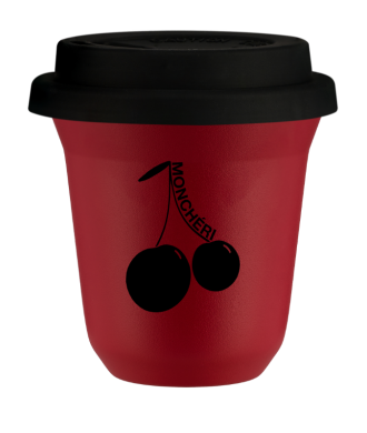 Tasse 80 ml ROUGE, avec couvercle noir Tasse 80 ml ROUGE, avec couvercle noir
