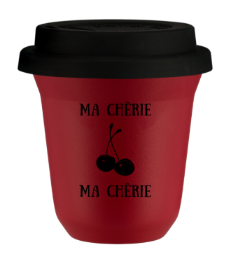 Tasse 80 ml ROUGE, avec couvercle noir Tasse 80 ml ROUGE, avec couvercle noir