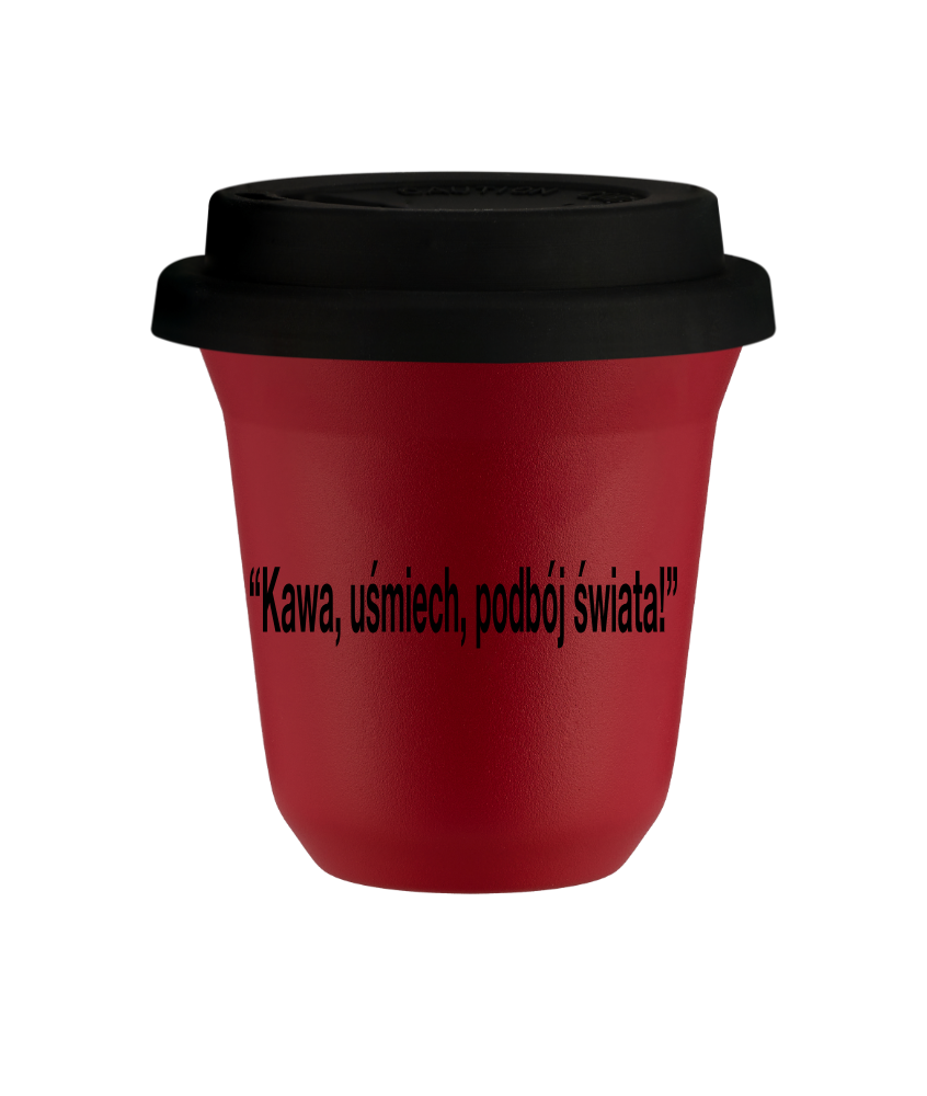 Tasse 240 ml ROUGE, avec couvercle noir Tasse 240 ml ROUGE, avec couvercle noir