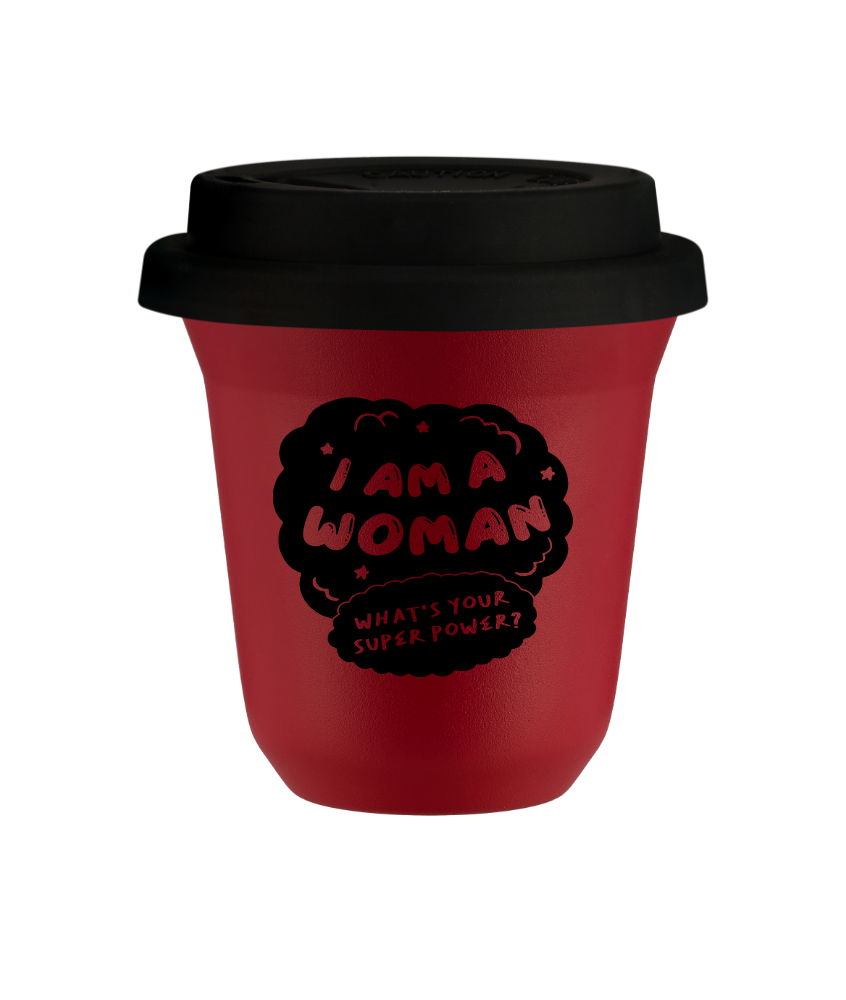 Tasse 80 ml ROUGE, avec couvercle noir Tasse 80 ml ROUGE, avec couvercle noir