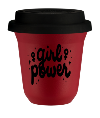 Tasse 150 ml ROUGE, avec couvercle noir Tasse 150 ml ROUGE, avec couvercle noir