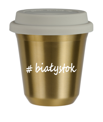 Tasse 150 ml OR "Białystok", avec couvercle blanc Tasse 150 ml OR "Białystok", avec couvercle blanc