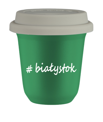 Tasse 240 ml VERT "Białystok", avec couvercle blanc Tasse 240 ml VERT "Białystok", avec couvercle blanc