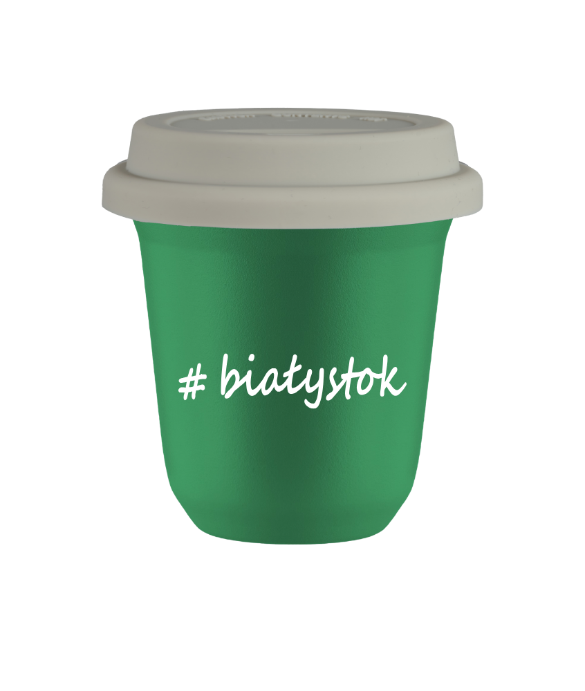 Tasse 240 ml VERT "Białystok", avec couvercle blanc Tasse 240 ml VERT "Białystok", avec couvercle blanc