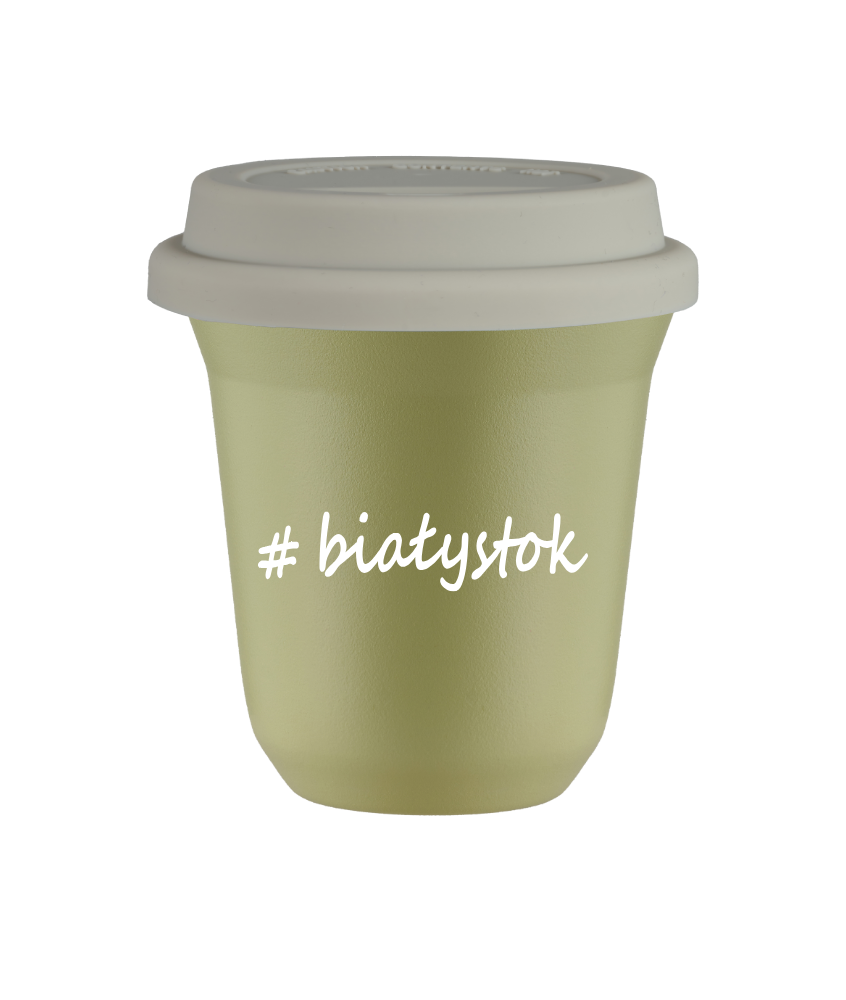 Tasse 80 ml PISTACHE "Białystok", avec couvercle blanc Tasse 80 ml PISTACHE "Białystok", avec couvercle blanc