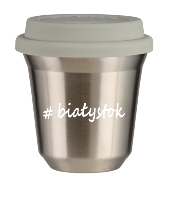 Tasse 240 ml ARGENT "Białystok", avec couvercle blanc Tasse 240 ml ARGENT "Białystok", avec couvercle blanc