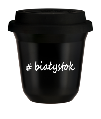 Tasse 150 ml NOIR "Białystok", avec couvercle noir Tasse 150 ml NOIR "Białystok", avec couvercle noir