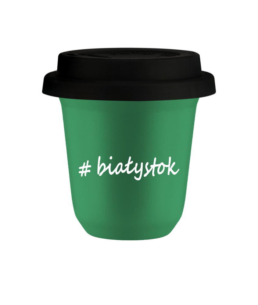 Tasse 150 ml VERT "Białystok", avec couvercle noir Tasse 150 ml VERT "Białystok", avec couvercle noir
