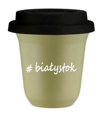 Tasse 240 ml PISTACHE "Białystok", avec couvercle noir Tasse 240 ml PISTACHE "Białystok", avec couvercle noir
