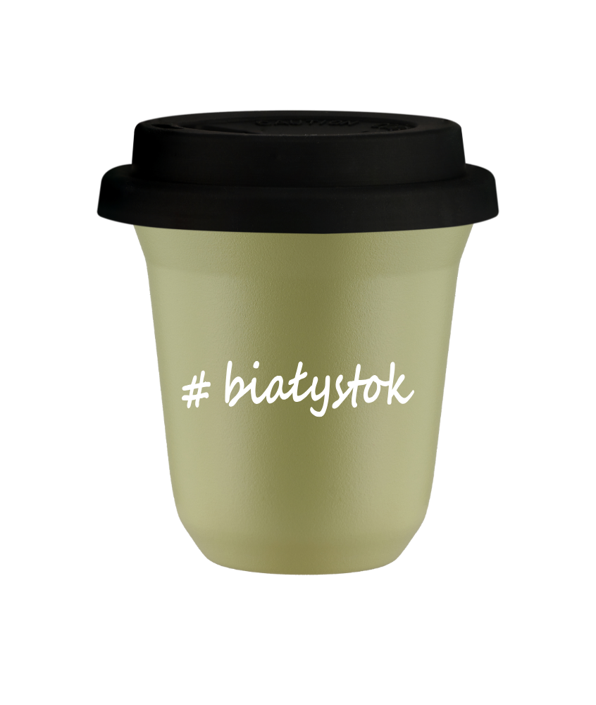 Tasse 240 ml PISTACHE "Białystok", avec couvercle noir Tasse 240 ml PISTACHE "Białystok", avec couvercle noir