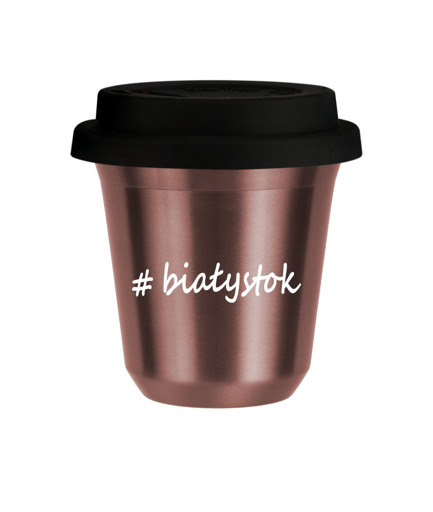 Tasse 240 ml OR ROSE "Białystok", avec couvercle noir Tasse 240 ml OR ROSE "Białystok", avec couvercle noir