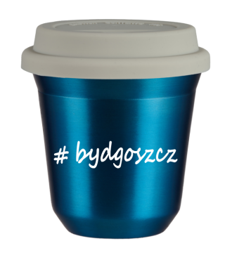 Tasse 80 ml BLEU MÉTALLIQUE "Bydgoszcz", avec couvercle blanc Tasse 80 ml BLEU MÉTALLIQUE "Bydgoszcz", avec couvercle blanc