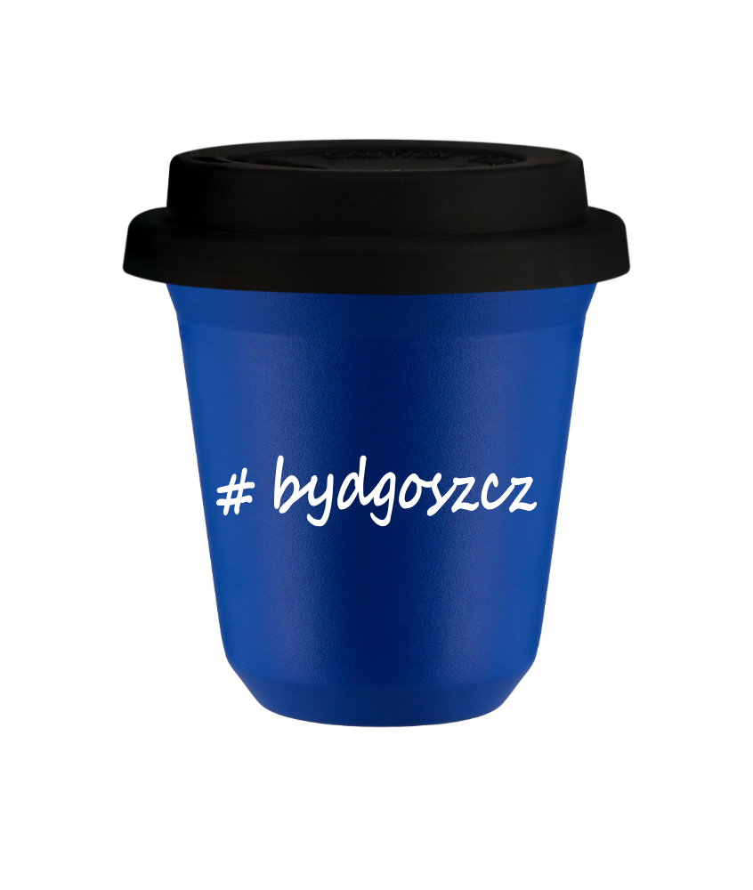 Tasse 150 ml BLEU "Bydgoszcz", avec couvercle noir Tasse 150 ml BLEU "Bydgoszcz", avec couvercle noir