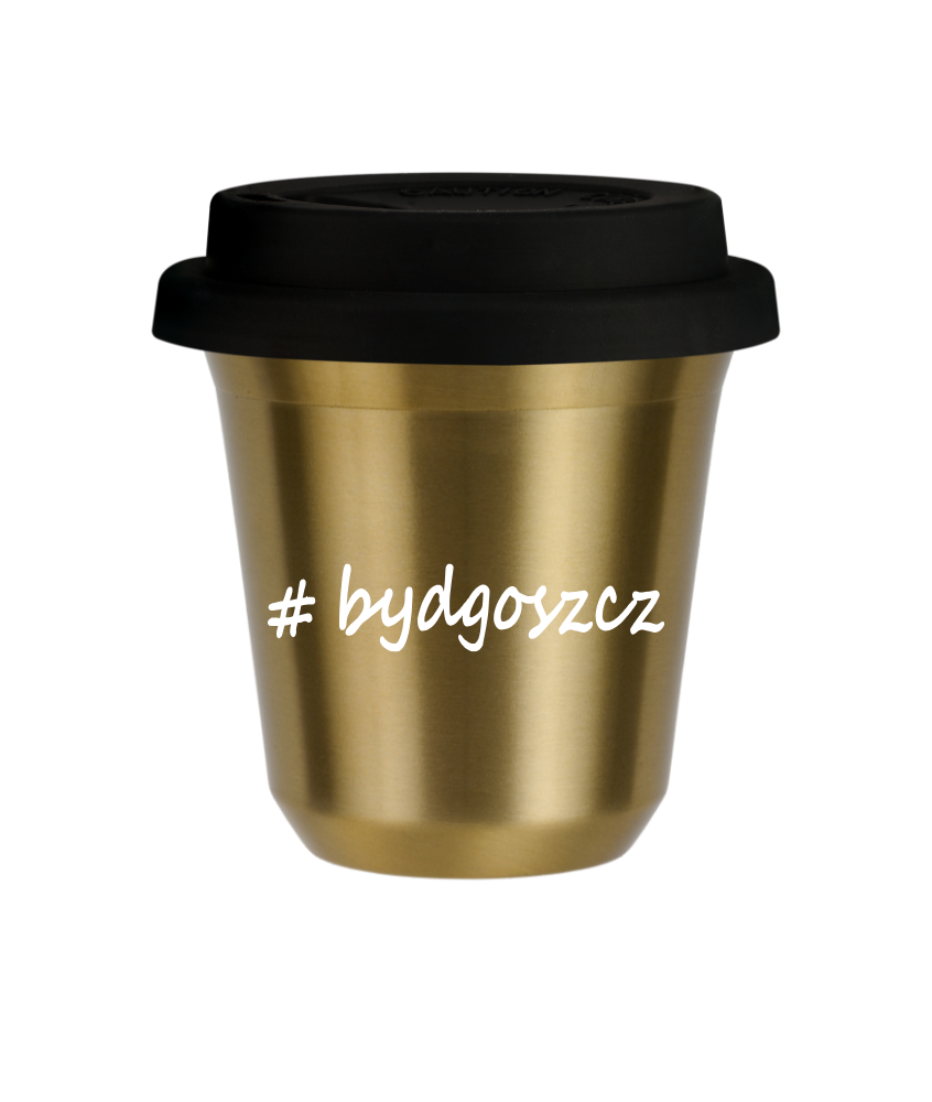 Tasse 150 ml OR "Bydgoszcz", avec couvercle noir Tasse 150 ml OR "Bydgoszcz", avec couvercle noir