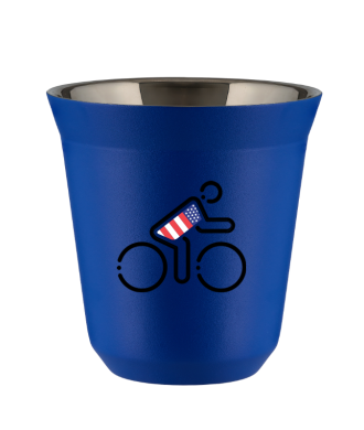 Tasse 80 ml BLEU "Cycliste aux couleurs britanniques (noir)" Tasse 80 ml BLEU "Cycliste aux couleurs britanniques (noir)"