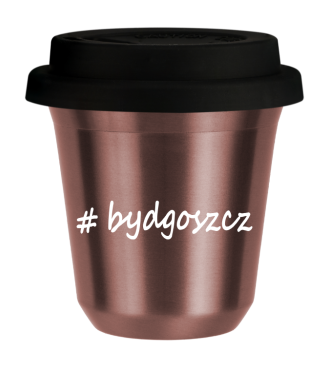 Tasse 240 ml OR ROSE "Bydgoszcz", avec couvercle noir Tasse 240 ml OR ROSE "Bydgoszcz", avec couvercle noir