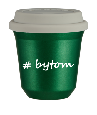 Tasse 150 ml VERT MÉTALLIQUE "Bytom", avec couvercle blanc Tasse 150 ml VERT MÉTALLIQUE "Bytom", avec couvercle blanc