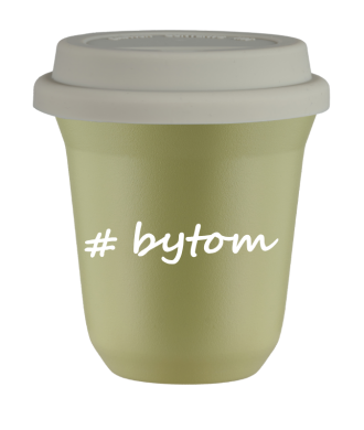 Tasse 240 ml PISTACHE "Bytom", avec couvercle blanc Tasse 240 ml PISTACHE "Bytom", avec couvercle blanc