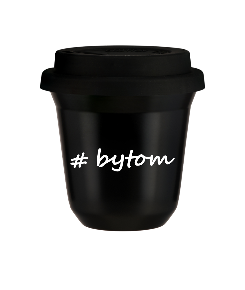 Tasse 150 ml NOIR "Bytom", avec couvercle noir Tasse 150 ml NOIR "Bytom", avec couvercle noir