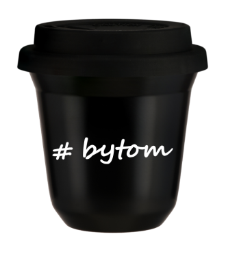 Tasse 240 ml NOIR "Bytom", avec couvercle noir Tasse 240 ml NOIR "Bytom", avec couvercle noir