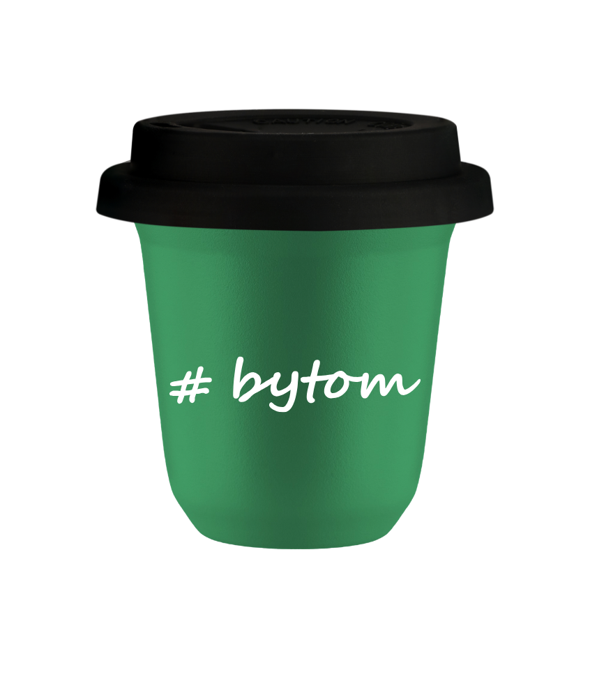 Tasse 150 ml VERT "Bytom", avec couvercle noir Tasse 150 ml VERT "Bytom", avec couvercle noir