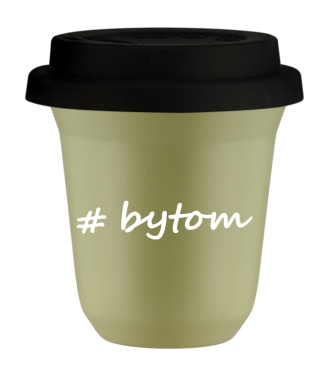 Tasse 150 ml PISTACHE "Bytom", avec couvercle noir Tasse 150 ml PISTACHE "Bytom", avec couvercle noir