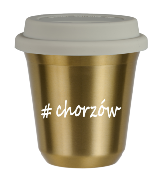 Tasse 240 ml OR "Chorzów", avec couvercle blanc Tasse 240 ml OR "Chorzów", avec couvercle blanc