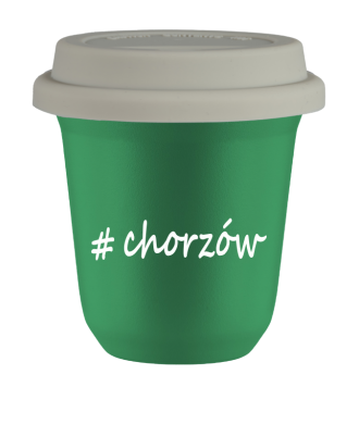 Tasse 240 ml VERT "Chorzów", avec couvercle blanc Tasse 240 ml VERT "Chorzów", avec couvercle blanc