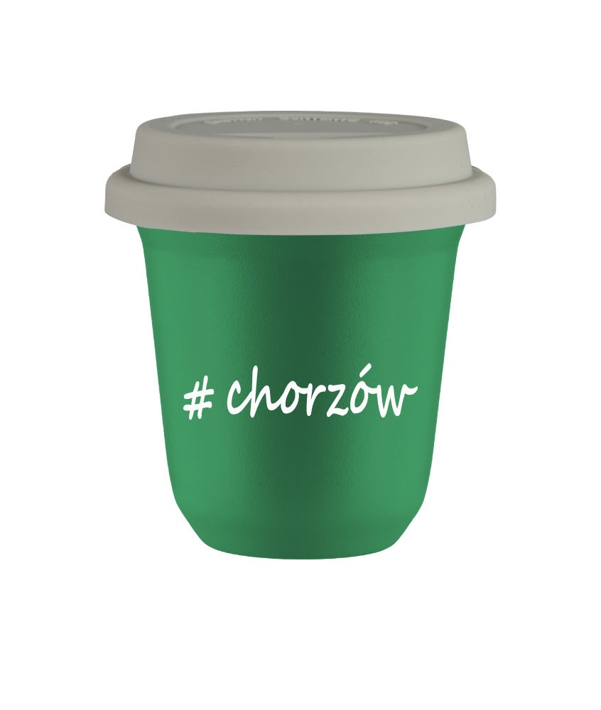 Tasse 240 ml VERT "Chorzów", avec couvercle blanc Tasse 240 ml VERT "Chorzów", avec couvercle blanc