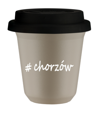 Tasse 150 ml BEIGE "Chorzów", avec couvercle noir Tasse 150 ml BEIGE "Chorzów", avec couvercle noir