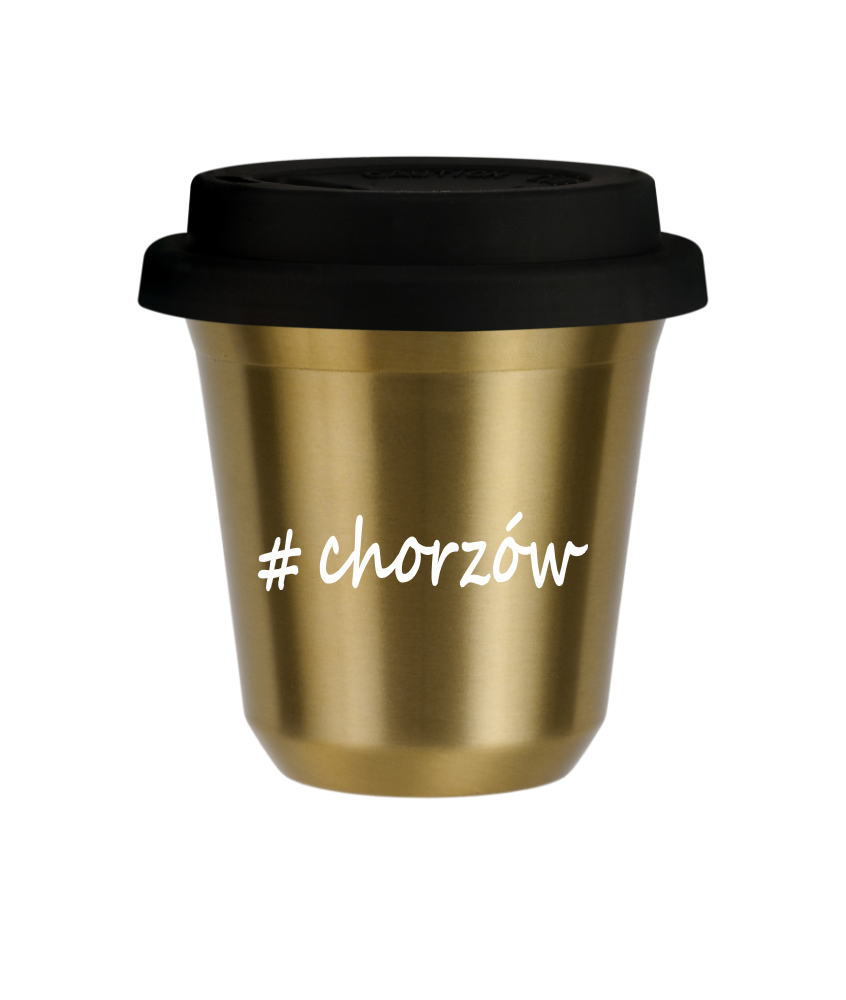 Tasse 240 ml OR "Chorzów", avec couvercle noir Tasse 240 ml OR "Chorzów", avec couvercle noir